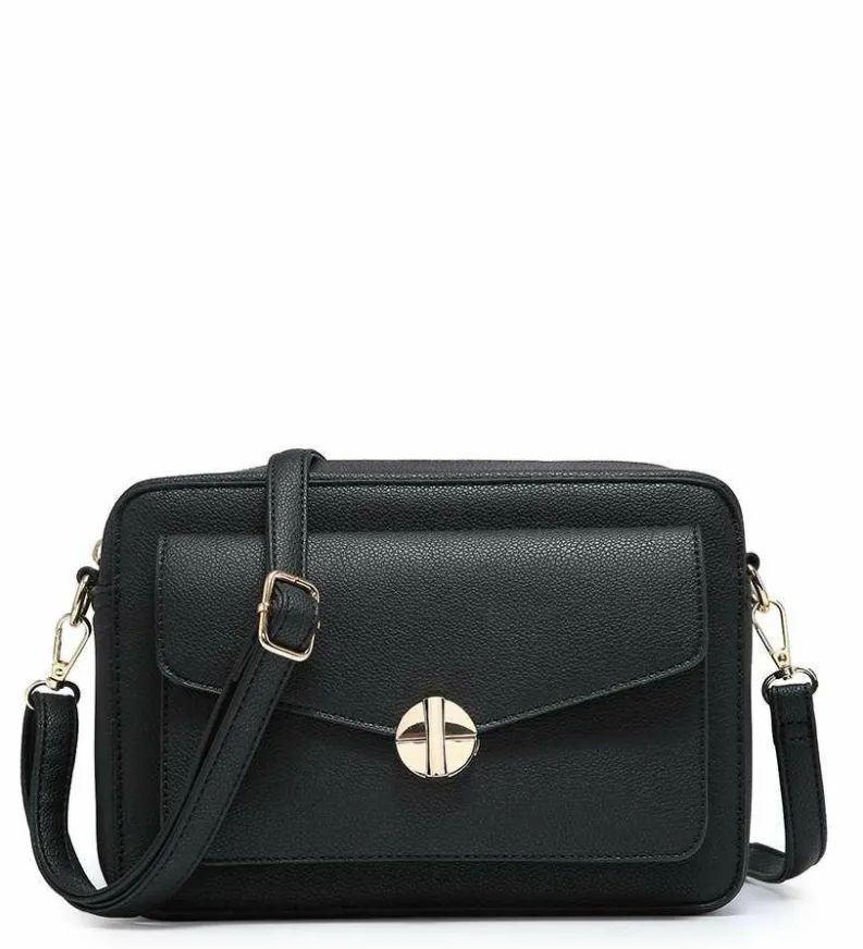 Cross-Body Bags|Handbags*Kitise Front Snap Pocket Small Camera Crossbody Bag Black