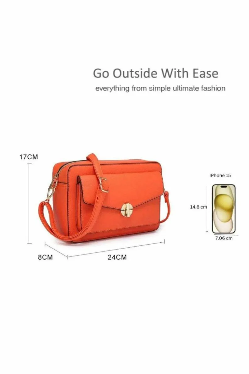 Cross-Body Bags|Handbags*Kitise Front Snap Pocket Small Camera Crossbody Bag Black