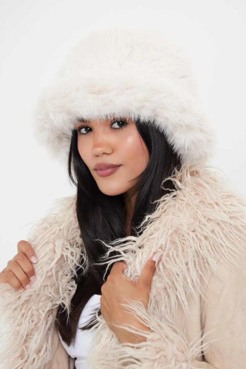 Hats & Gloves|Hats & Gloves*My Accessories London Fuzzy Fur Bucket Hat Cream
