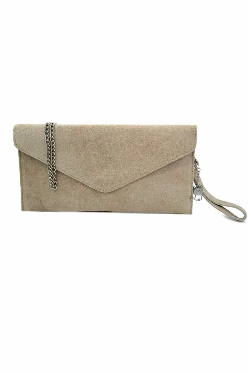 Handbags|Clutch Bags*Kitise Genuine Italian Suede Envelope Style Cluth Bag Purse Flat Messenger Handbag Beige