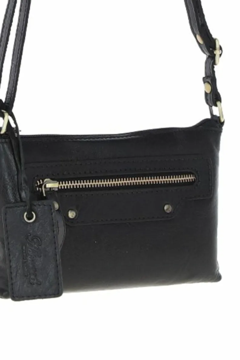 Cross-Body Bags*Ashwood Leather Genuine Leather Crossbody Bag Black