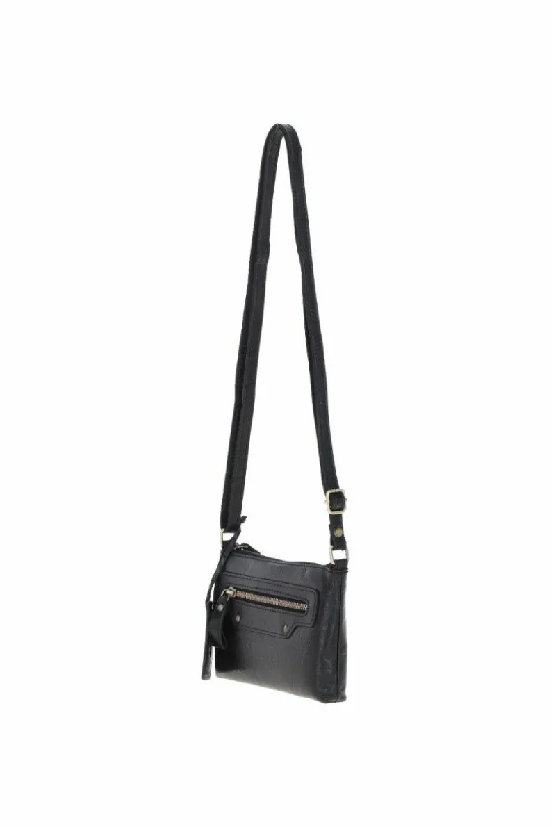 Cross-Body Bags*Ashwood Leather Genuine Leather Crossbody Bag Black