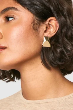 Earrings*boohoo Geometric Stud Earrings gold