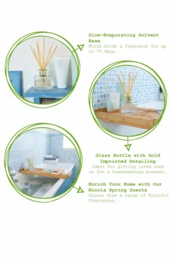 Candles & Diffusers|Candles*Nicola Spring Glass Reed Diffuser - 200ml - Lemongrass Cream