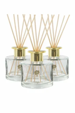 Candles & Diffusers|Candles*Nicola Spring Glass Reed Diffusers - 200ml - Lemongrass - Pack of 3 Cream