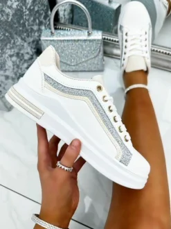 Trainers*Love Lemonade Glitter Flash Trainers Beige