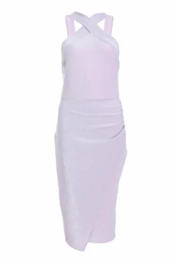 Wrap Dresses|Bodycon Dresses*Quiz Glitter Wrap Midi Dress Purple