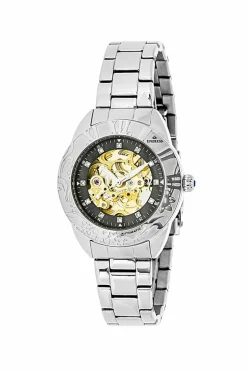 Watches*Empress Godiva Automatic MOP Bracelet Watch Black