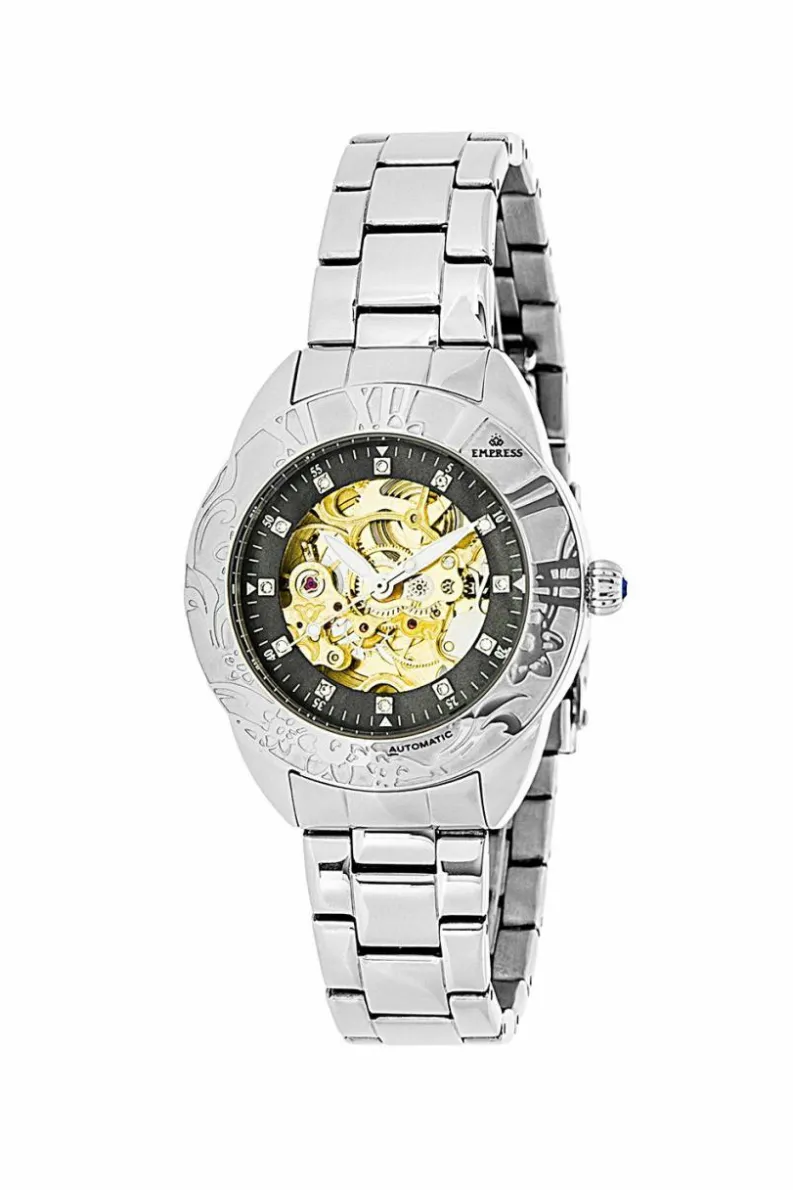 Watches*Empress Godiva Automatic MOP Bracelet Watch Black