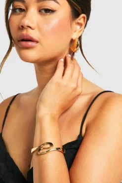 Bracelets*boohoo Abstract Bangle gold
