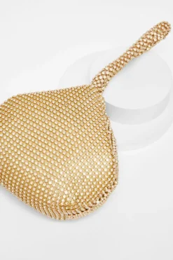 Handbags|Clutch Bags*Quiz Diamante Pouch Bag Gold
