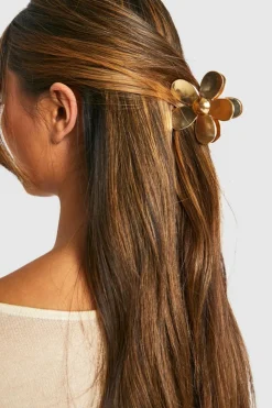 Hair Accessories*boohoo Flower Claw Clip gold
