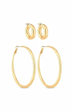Earrings*Lipsy Mix 2-Pack Hoop Earrings Gold