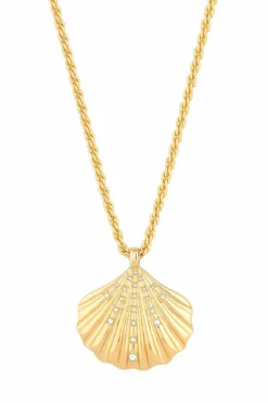 Necklaces*Lipsy Oversized Shell Necklace - Gift Boxed Gold