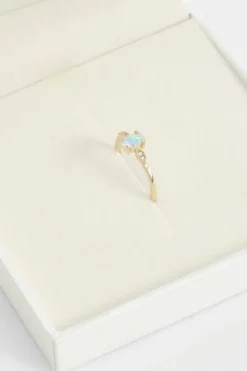Rings*boohoo Plated Opal Stone Detail Ring gold