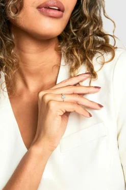 Rings*boohoo Plated Opal Stone Detail Ring gold