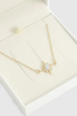 Bracelets*boohoo Plated Opal Stone Star Bracelet gold