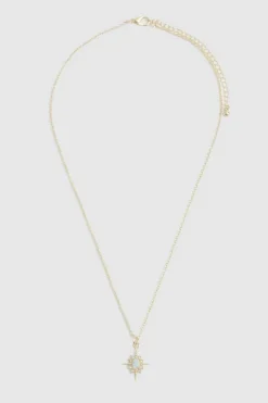 Necklaces*boohoo Plated Opal Stone Star Pendent Necklace gold