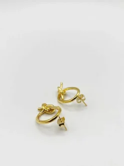 Earrings*SVNX TIED ROPE STUD EARRINGS Gold