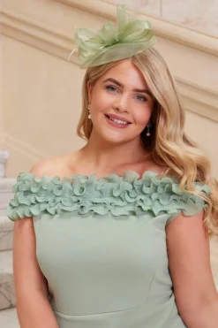 Hair Accessories*Quiz Bow Loop Disk Fascinator Green