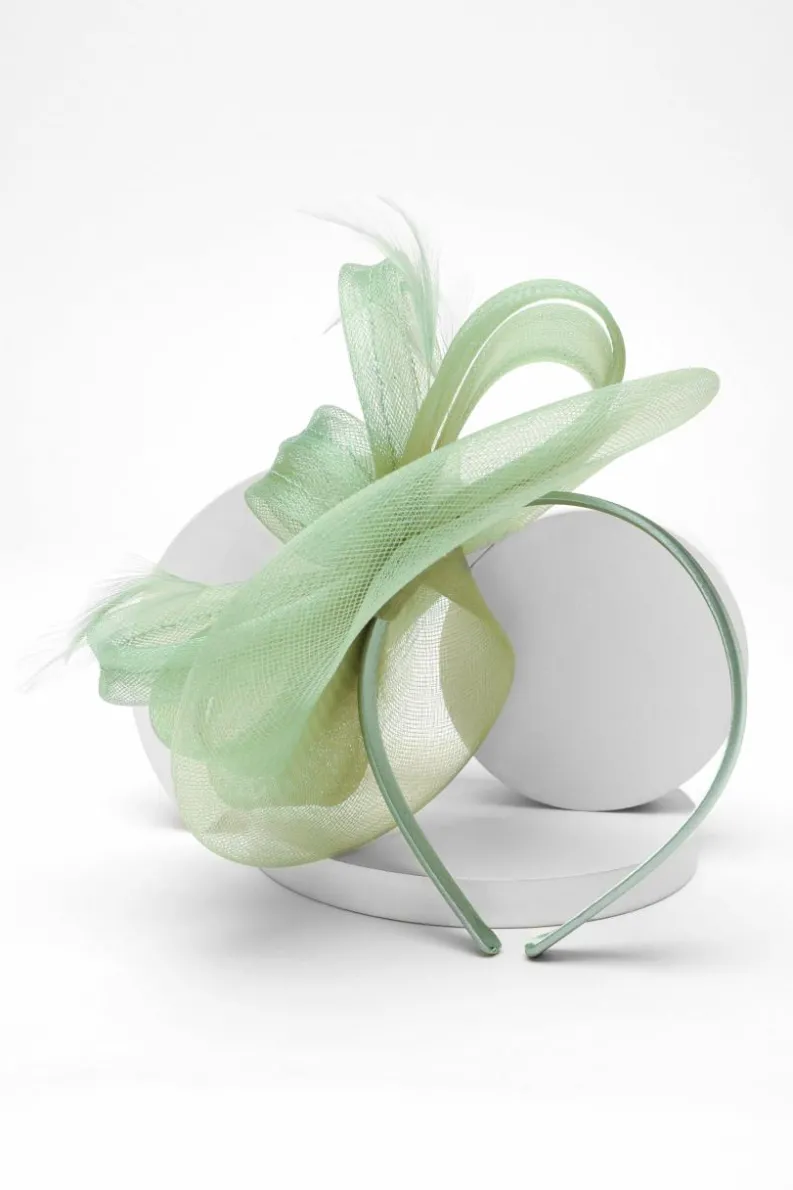 Hair Accessories*Quiz Bow Loop Disk Fascinator Green