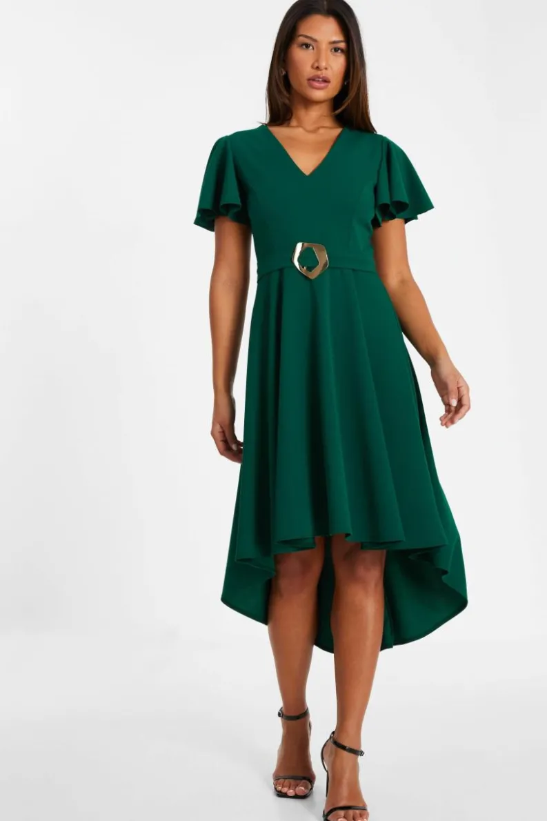 Midi Dresses*Quiz Buckle Detail Midi Dress Green