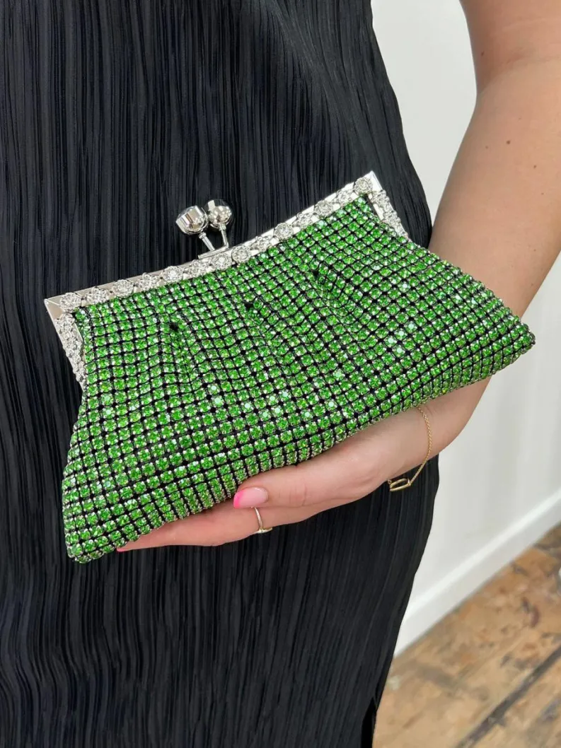 Handbags|Clutch Bags*SVNX Crystal Clutch Bag Green