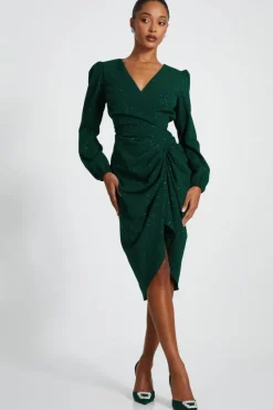 Midi Dresses*Quiz Glitter Midi Dress Green