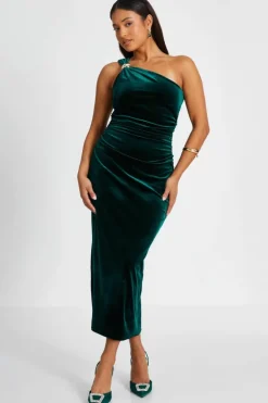 Bodycon Dresses*Quiz Petite Velvet Midaxi Dress Green
