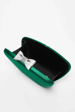 Handbags|Clutch Bags*Quiz Satin Bow Box Bag Green