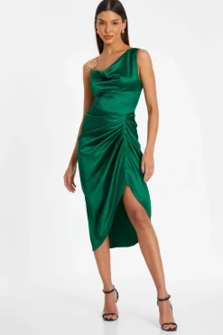 Midi Dresses*Quiz Satin Midi Dress Green