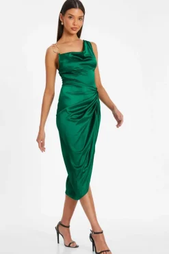 Midi Dresses*Quiz Satin Midi Dress Green