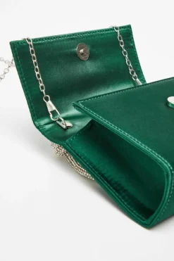 Handbags*Quiz Satin Top Handle Bag Green