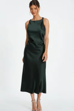 Midi Dresses*Quiz Satin Twist Midi Dress Green