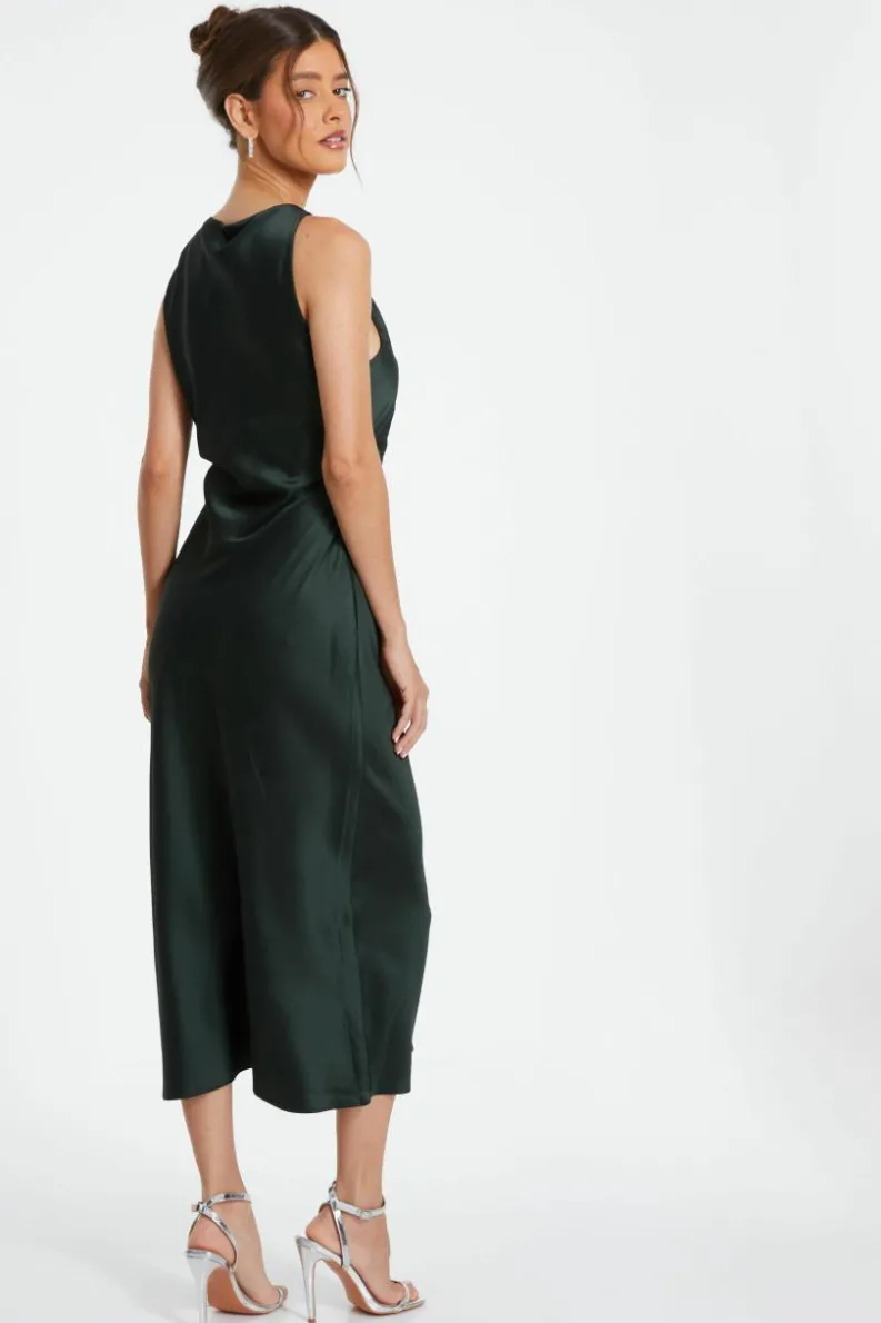 Midi Dresses*Quiz Satin Twist Midi Dress Green