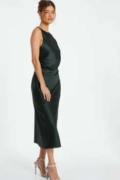 Midi Dresses*Quiz Satin Twist Midi Dress Green