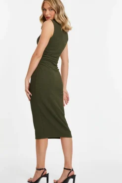 Midi Dresses*Quiz Textured Midi Dress Green