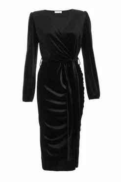 Midi Dresses*Quiz Velvet Ruched Midi Dress Green