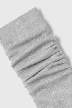 Tights & Socks|Tights & Socks*boohoo Fine Ribbed Long Slouchy Socks grey