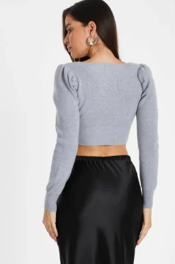 Cardigans*Quiz Knitted Cardigan Grey