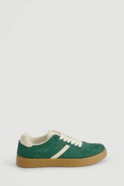 Trainers*boohoo Gum Sole Lace Up Trainers dark green