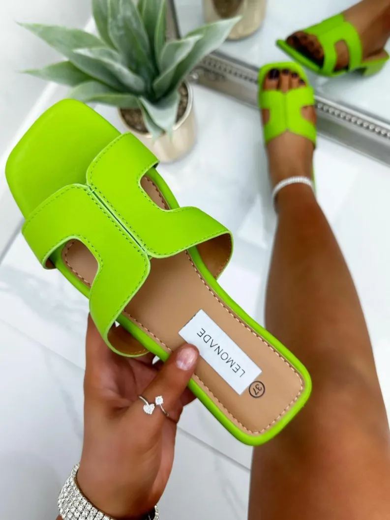 Sandals*Love Lemonade H Cut Out Sliders Lime