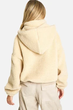 Sweatshirts|Hoodies & Sweatshirts*boohoo HALF ZIP FUNNEL NECK ZIP BORG HOODIE stone