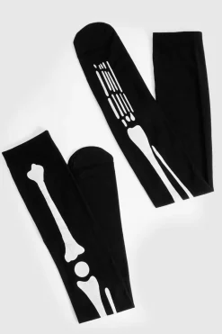 Tights & Socks|Tights & Socks*boohoo Halloween Skeleton Over The Knee Socks black
