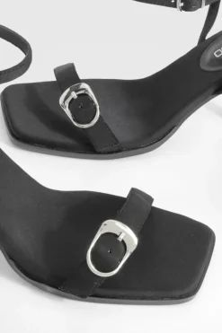 Heels*boohoo Hammered Buckle 2 Part Heels black