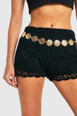 Belts*boohoo Hammered Metal Disc Belt gold