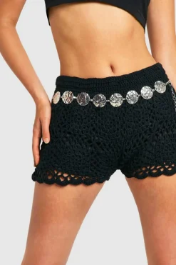 Belts*boohoo Hammered Metal Disc Belt silver