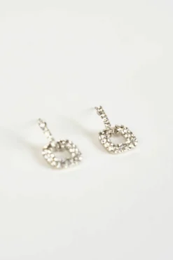 Earrings*SVNX Hanging Square Diamonte Earring in Silver