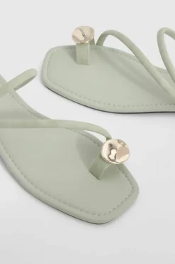 Sandals*boohoo Hardwear Detail Mules Sandals sage