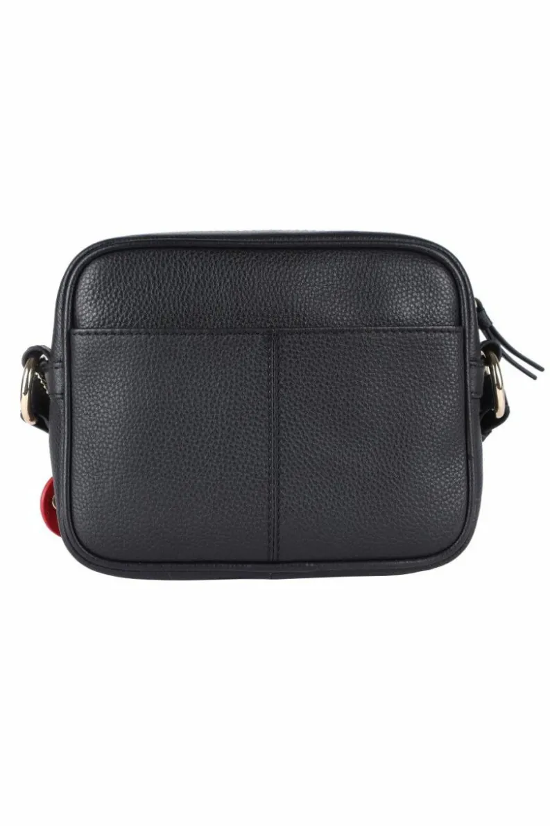 Handbags*Ashwood Leather Haute' Zip Top Real Leather Cross Body Bag Black